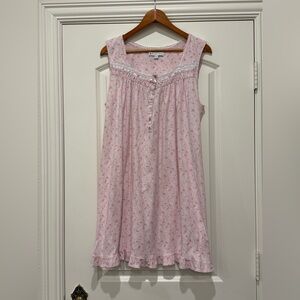 Ladies Eileen West Pink Sleeveless Floral Nightgown Large
